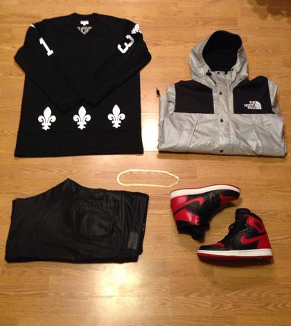 An Outfitgrid featuring select Fall/Winter pieces, such as the Supreme F/W 2013 Hockey Top. (Photo submitted from Jose Vera)