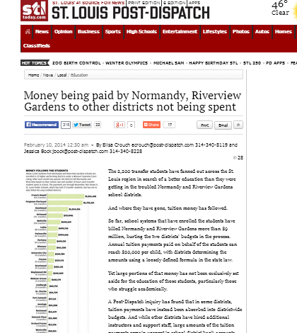 Normandy Tuition Fees Not Being Spent (STLtoday)