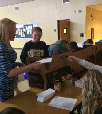 Students vote for officers at lunch. (photo by cameron mccarty)