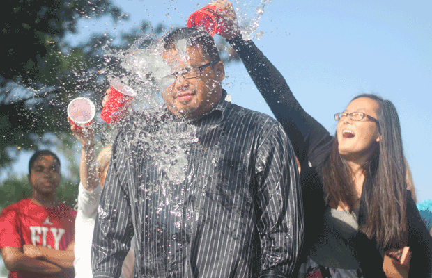 Santos Takes on ALS Ice Bucket Challenge