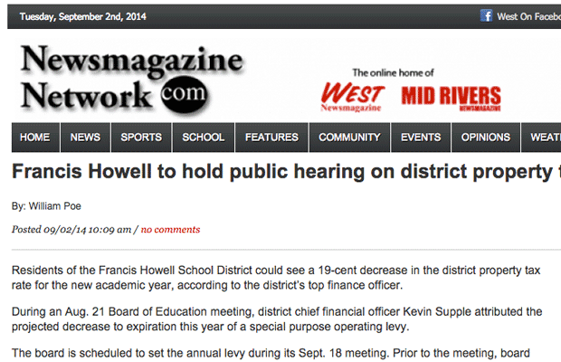 Francis Howell to Hold Public Hearing on District Property Tax Rate