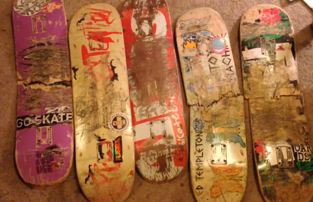 Wyland Runge Collects Old Skateboards