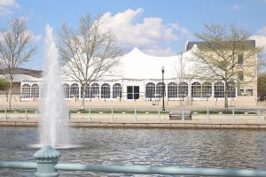 The New Town Event Tent stands along Galt House Dr in New Town, St. Charles. The tent hosts a variety events, including FHNs prom.