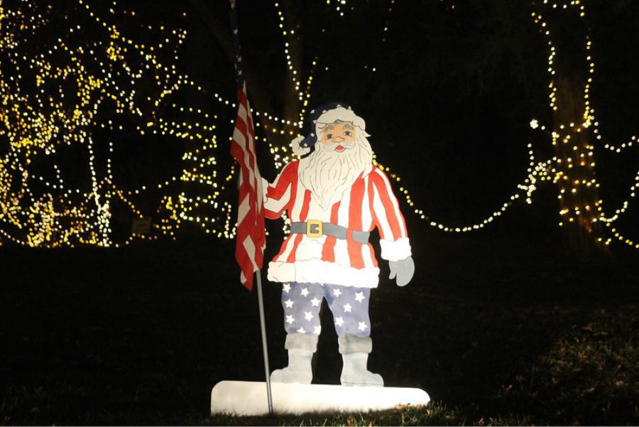 A patriotic Santa Clause stands in the Celebration of Lights held in Fort Zumwalt Park. 