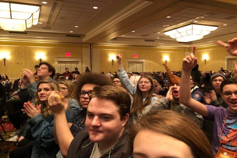Students in Troupe 4956 at the moment they realized they had received Honor Troupe. (photo submitted)