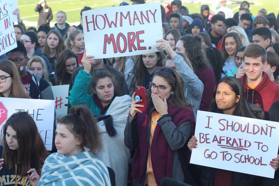 FHN students at the walkout held by student leaders on March 14.