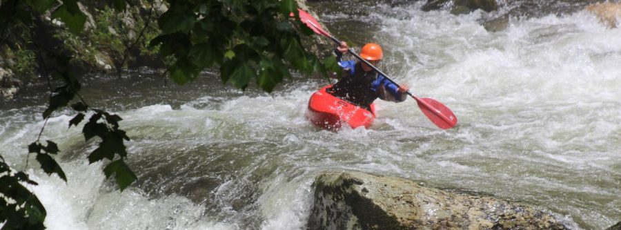 Senior Sam Scherff kayaks down the Little River in the Great Smoky Mountains National Park in Tennessee. Sam has kayaked on rapids across the U.S., ranging from Colorado to Georgia.