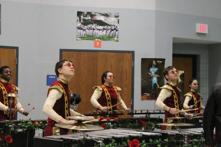 Competitor Kickapoo High School plays a song for the crowd and Judges. The drumlines competition was held at FHHS.