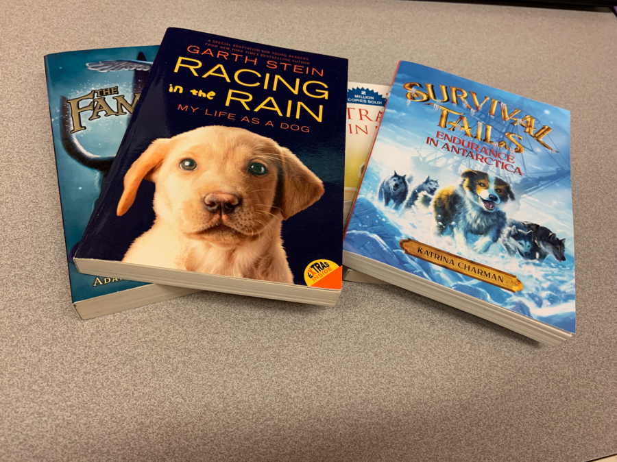 NHS hosted a book drive, where students could bring in old books: these four books were donated by a student.