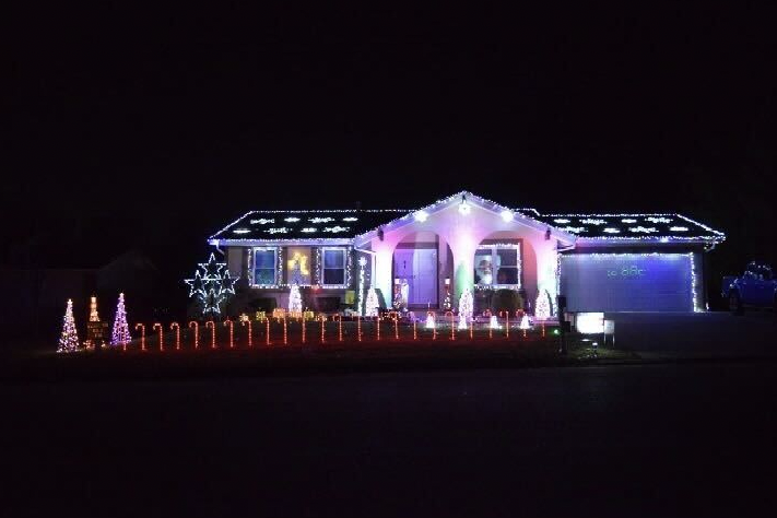 The Leibles house with their light display from last year is shown.