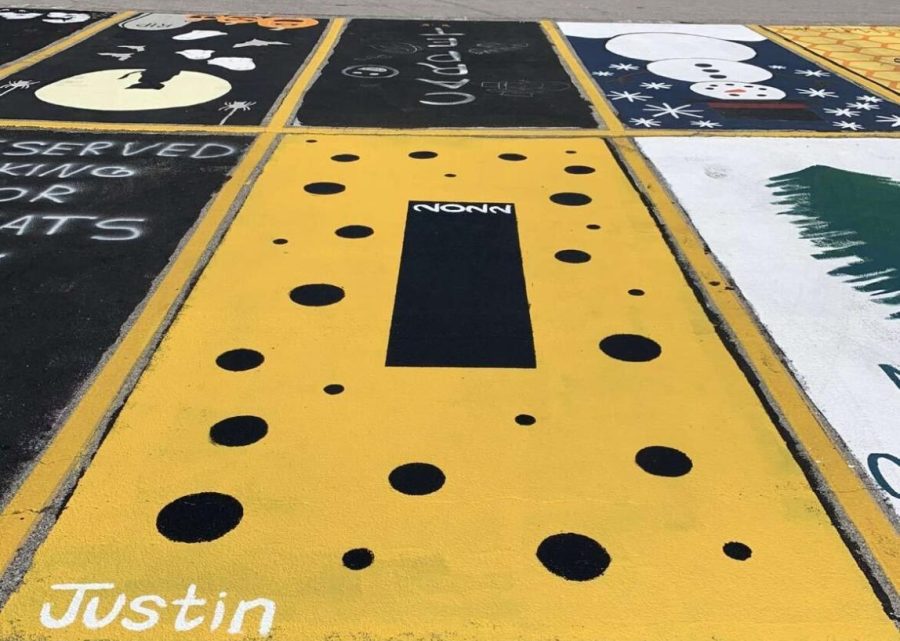 Alumni Justin Brewer painted his parking spot during his senior year and was part of the last class to be able to do so. 