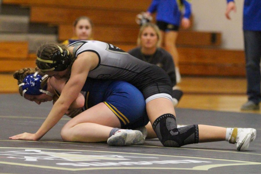 FHN wrestler and sophomore Izzy Apple faces a Francis Howell High wrestler during a match on Jan. 11. 