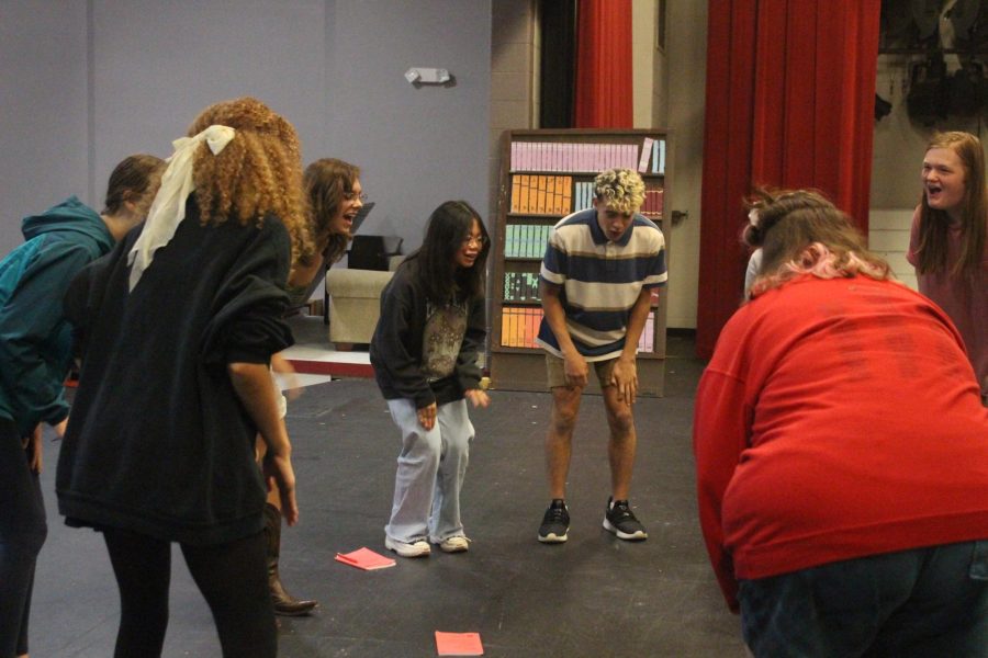 Members of the FHN drama club practice for their fall play. 