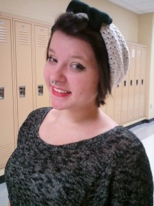 Senior Gabby Jones wears a gray beanie to support a hat day (file photo)