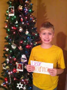 Brandon Wing writes his letter to Santa
