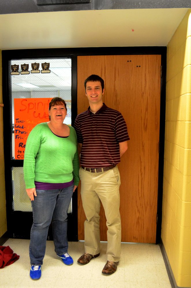 Mrs.McPartland and Mr.Johnson were two of the winners at Band Booster's Trivia Night.