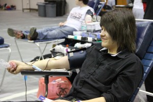 Junior Andrew Riedinger has his blood drawn at the 2012 blood drive