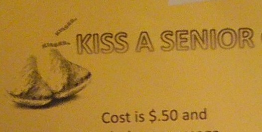 A "Kiss a Senior Goodbye" flyer. Bags will be sold May 13-16 for $.50 each. (photo submitted)