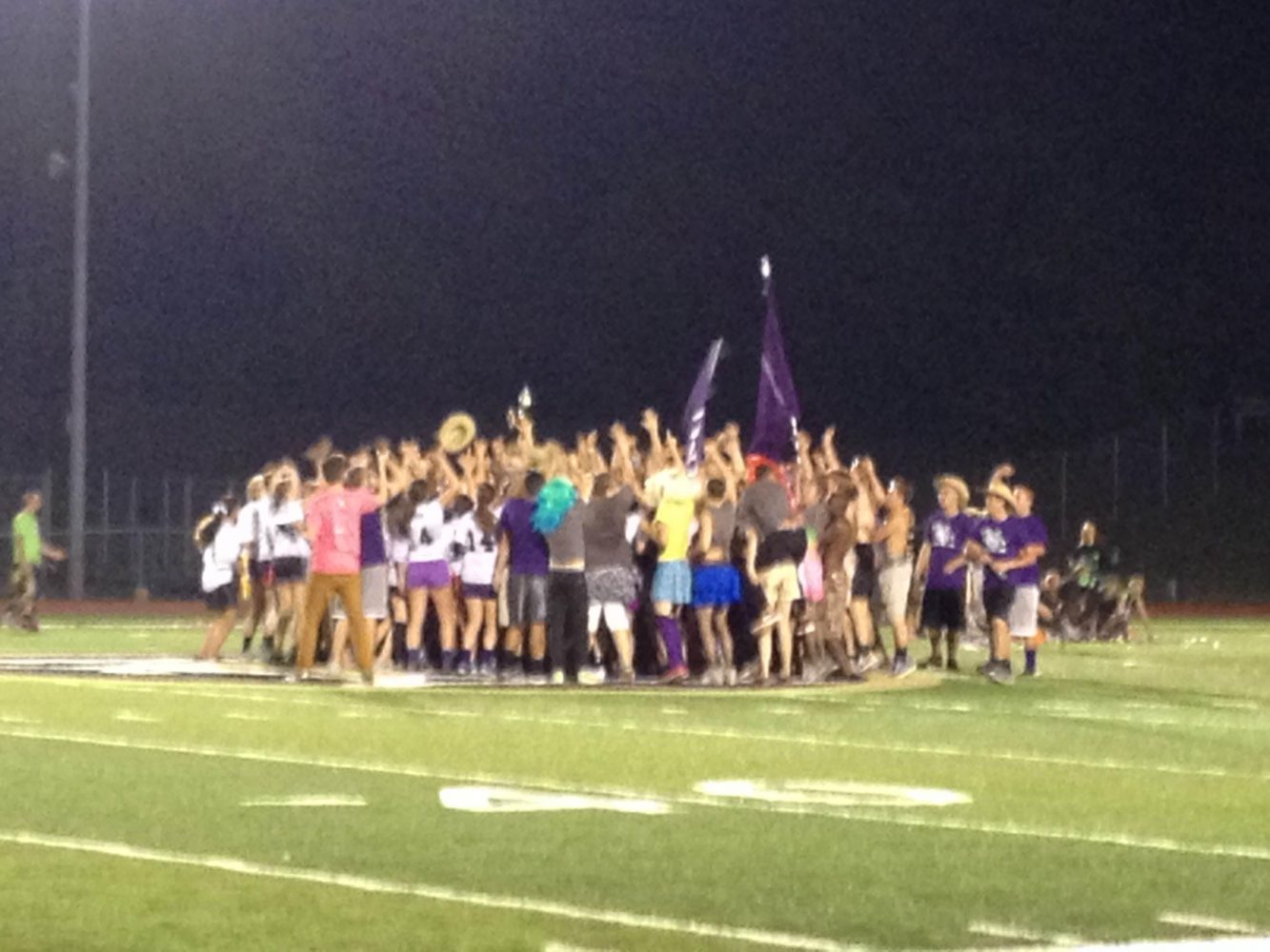 Seniors celebrate their big win at last nights Powder Puff game. (file photo) 