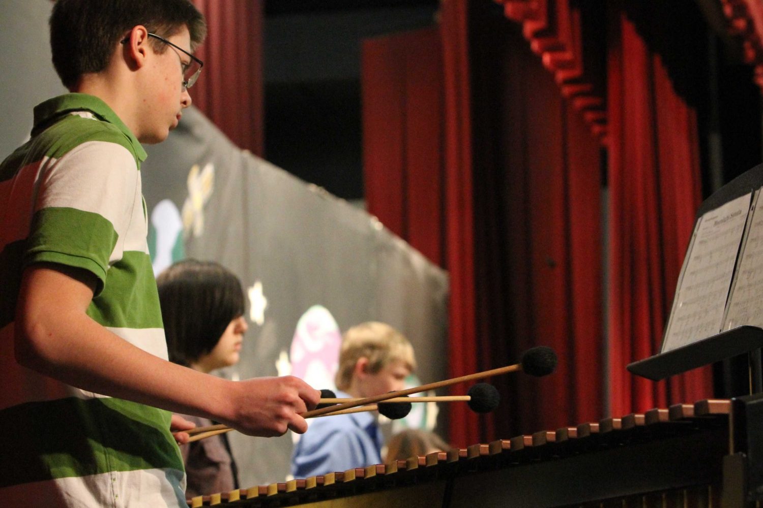 Students apart of FHN's band perform in front of the audience at  the state competition.