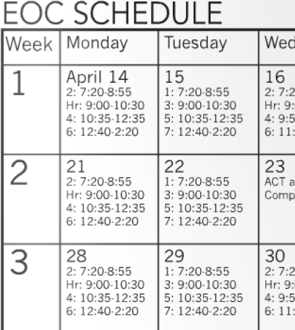 EOC Schedule 2014