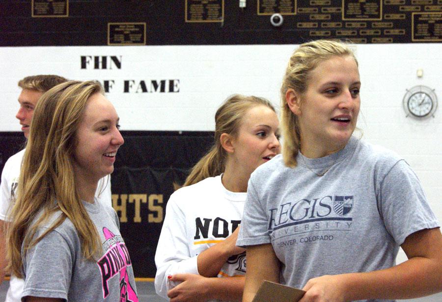 During the 2015 Homecoming preparations stuco meeting seniors Nicole Morse and Kristen Metts laugh after seeing something rather funny. Nicole the head of student councel works to make sure the Homecoming preparations are organized and well put together. While the hard work is tiresome and to some even exhausting, our team of stuco members still put together a great homecoming celebration. "I think it is going to go really well by the looks of the decorations" -Kristen Metts