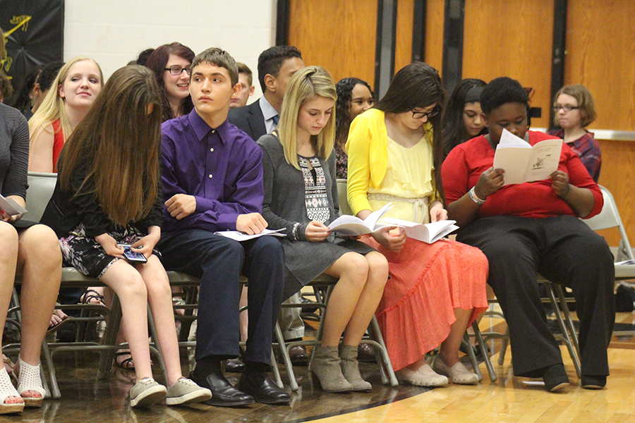 Nominated students sit in alphabetical order at the ceremony. Ninety-nine students were nominated this year.