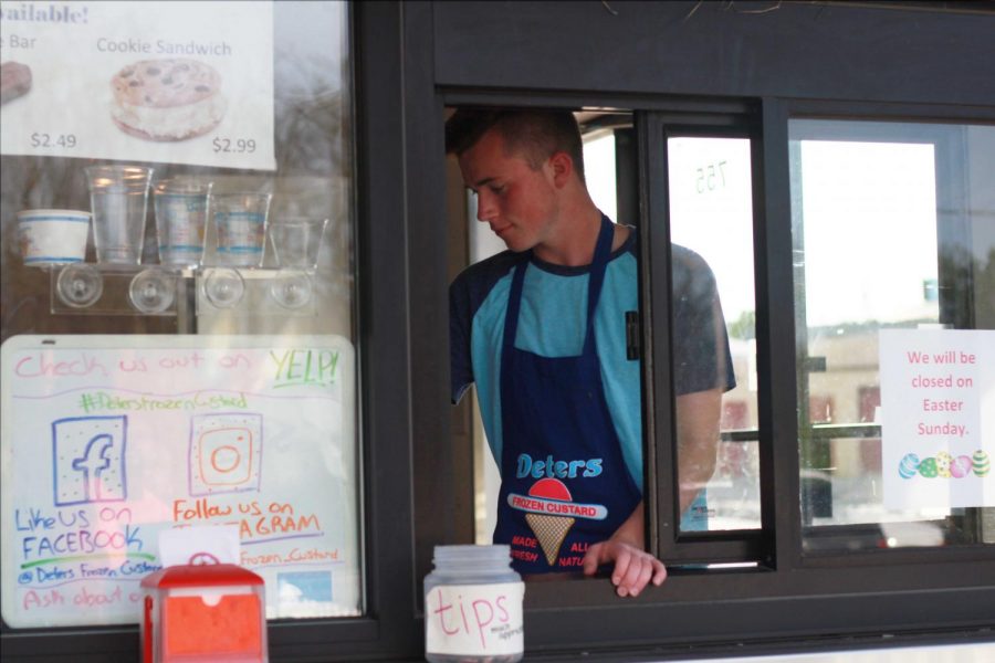 Junior Alex Baker begins to Manage at Deters Frozen Custard after a New Promotion