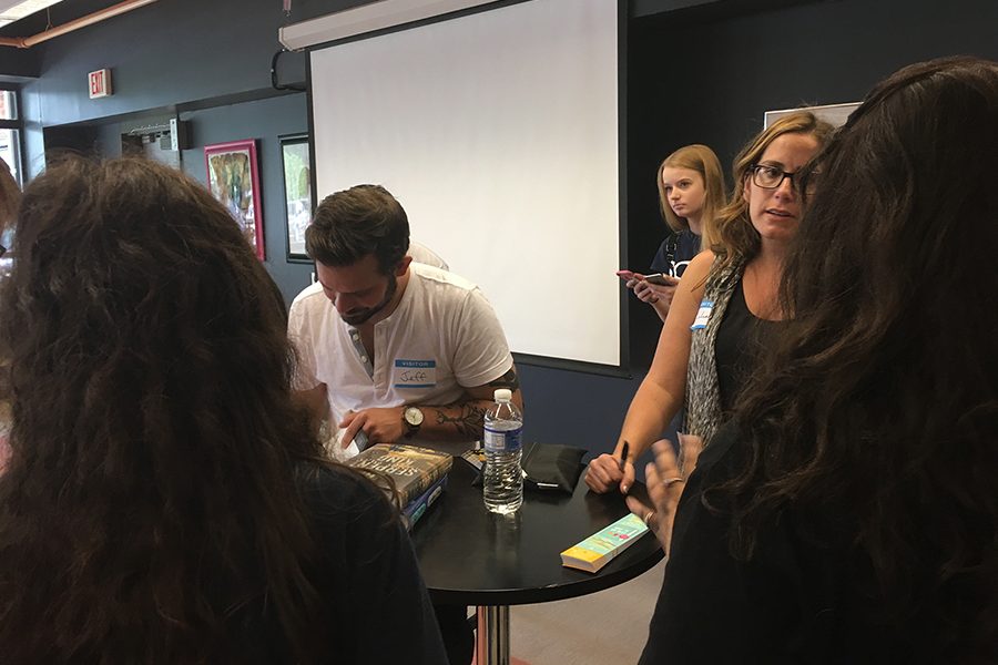 Authors Julie Buxbaum and Jeff Zentner visited the learning commons on May 10. They talked about the books they have written and answered questions in a Q and A session. 