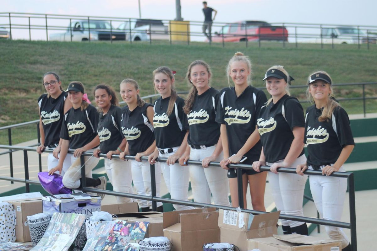 Softball seniors line up for Senior Night vs. Fort Zumwalt West on 9-26.