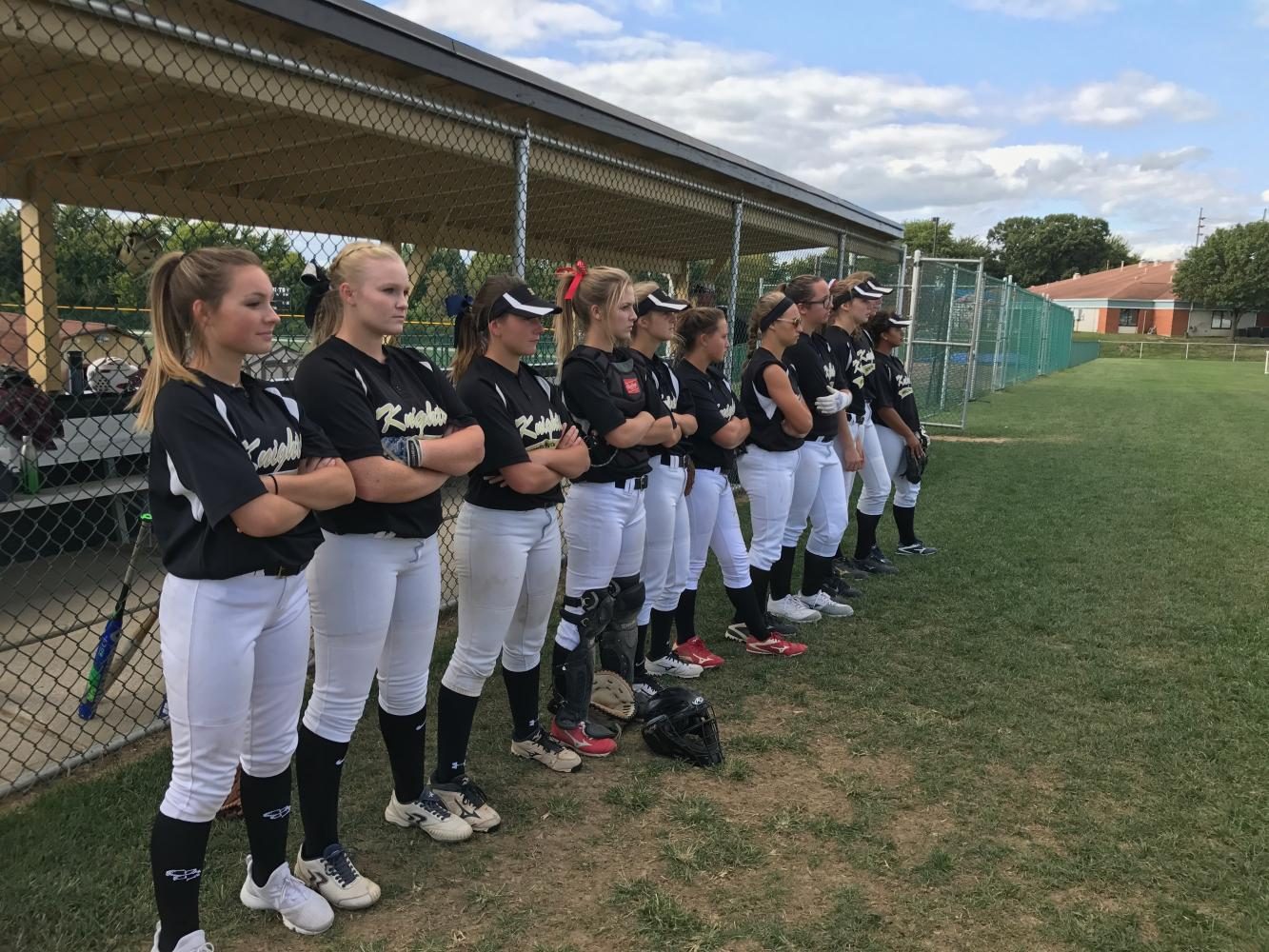 The Knights line up as they get ready to take on the Vikings.