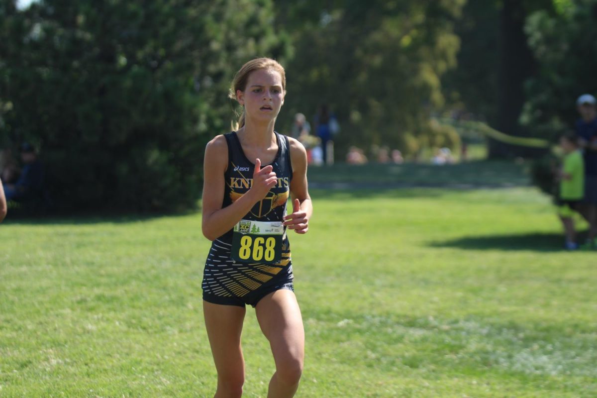 Sophomore Paige Hercules runs in a meet at Forest Park on Sept. 9