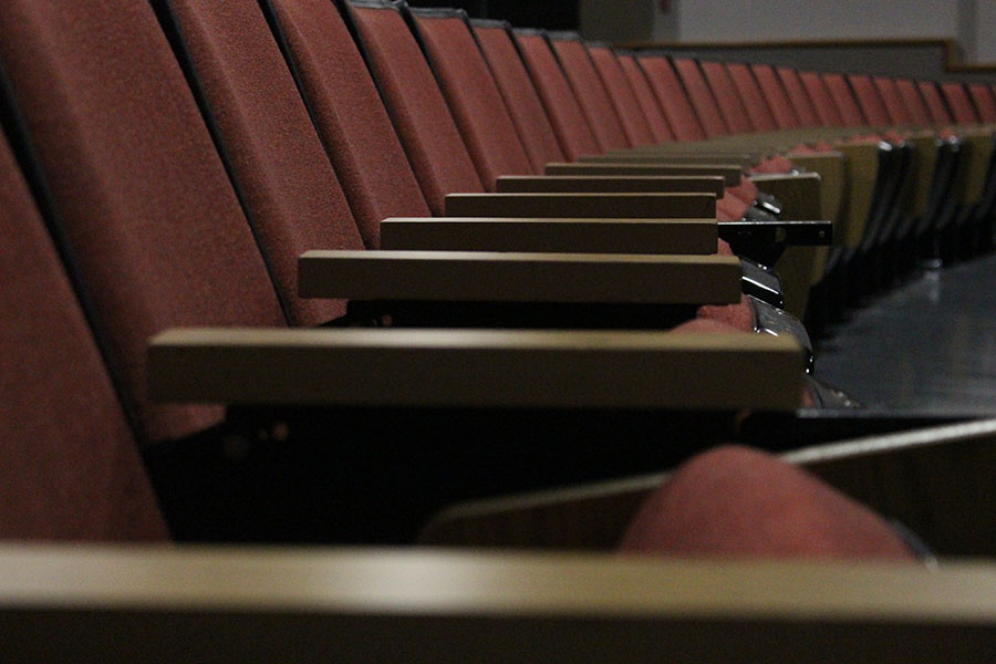 The empty seats in the auditorium will soon be filled on the night of the show.