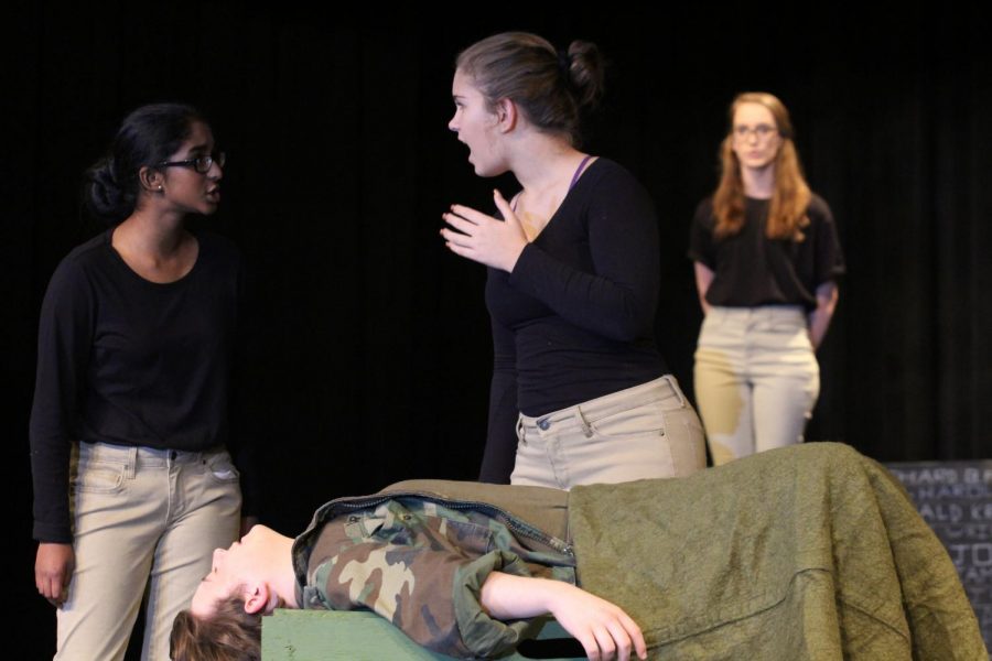 Sophomore Zoë Meier performs in one of her roles in last year's fall play, "A Piece of My Heart."