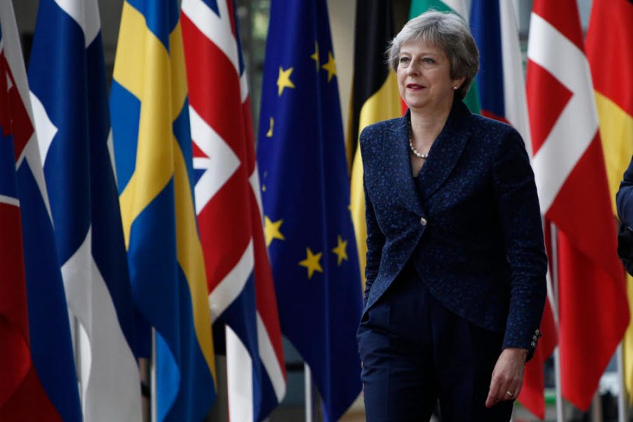 Brussels, Belgium on Jun. 28, 2018. Prime Minister of the UK, Theresa May arrives for a meeting with European Union leaders. - Image
