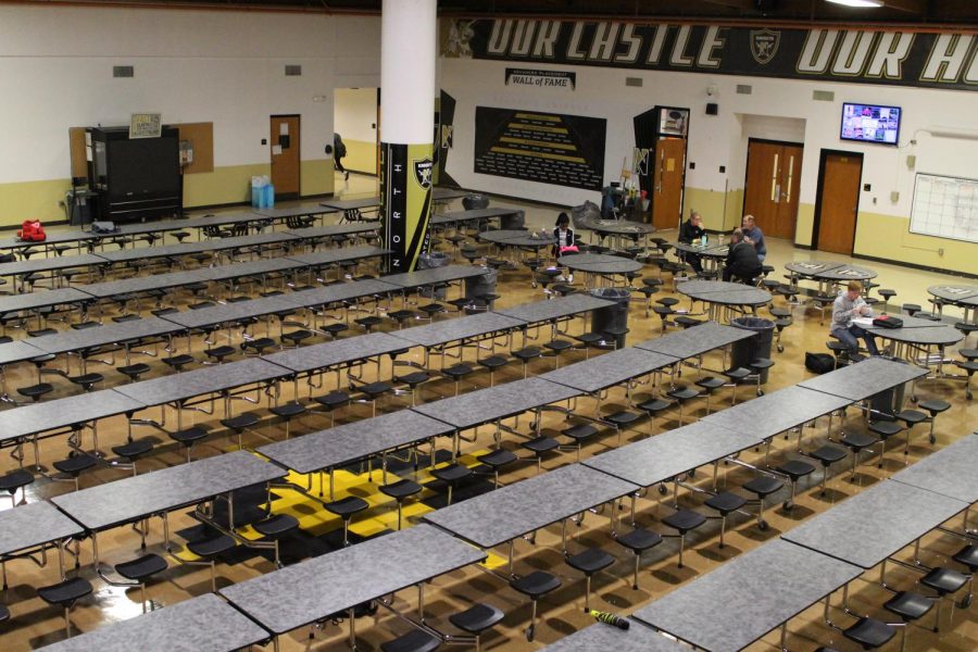 FHN faculty and students eat in the lunchroom every day for lunch. Lunch tables were purchased last year as an improvement to the school. Superintendent Mary Hendricks-Harris and Principal Nathan Hostetler worked together to purchase new tables for the lunchroom. (Photo by Adam Hogan)