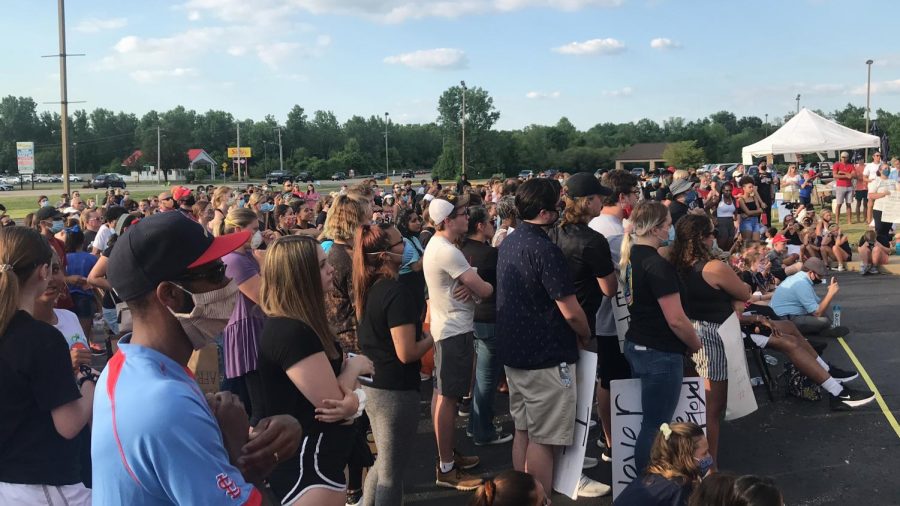 People gather at FHSD's Black Voices Matter march over the summer.