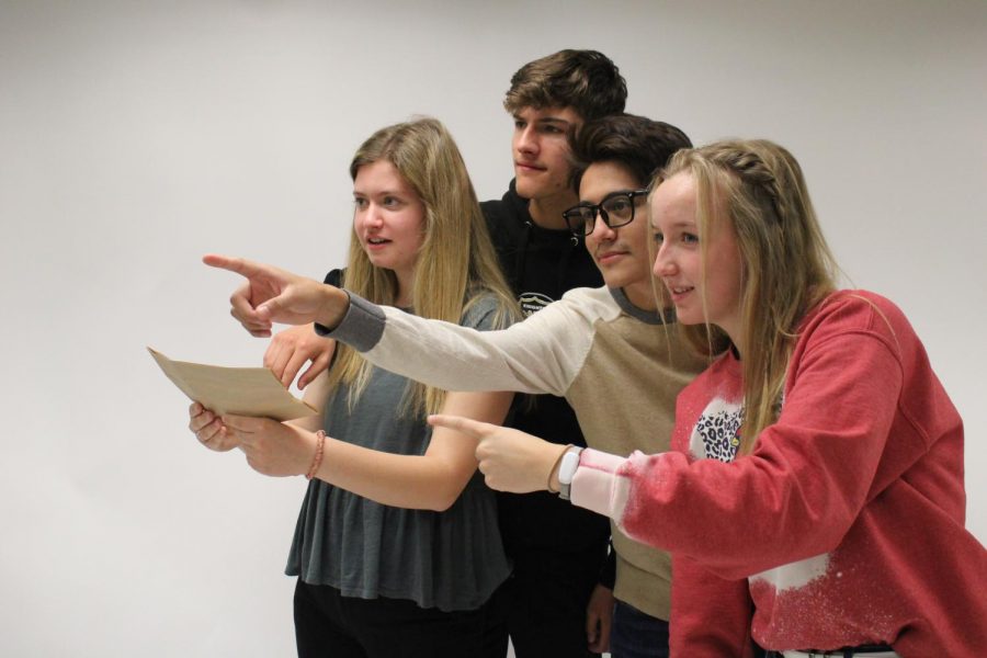 Seniors Angela Cuccio, Scotty Penning, David Lopez, and Becka Brissette pose      recreating a scene from “The Goonies”. This year due to covid, the traditional All Knighter FHN usually holds for seniors had to get canceled for concerns of safety. Instead, the traditional All Knighter got replaced with a Six Flags trip which offers seniors the chance to be together one last time while being able to social distance. 