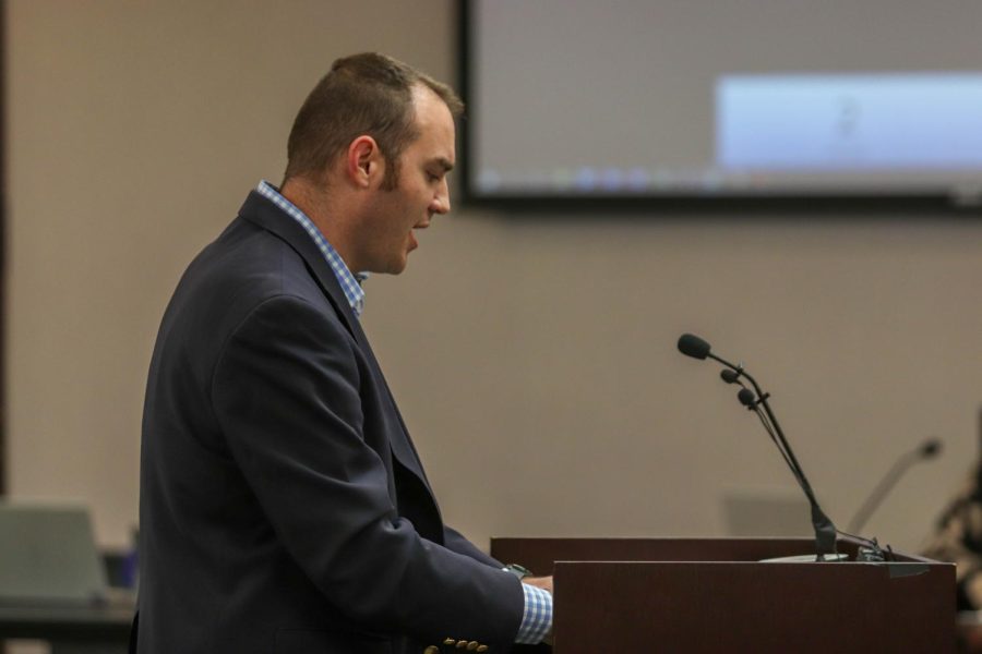 FHSD community member Adam Betrand speaks before the Board on Dec. 7.