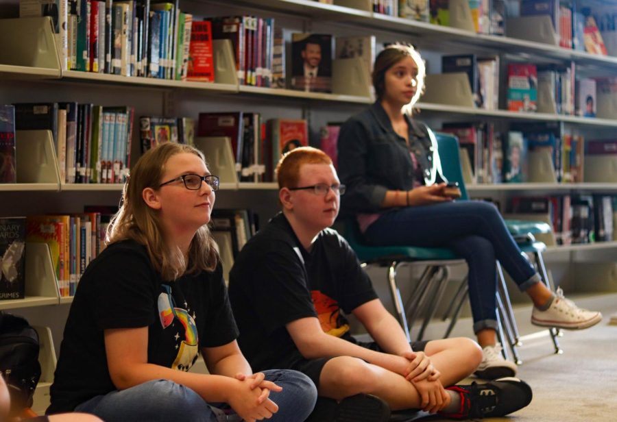 Freshman sit in the learning commons during Transition day on Aug. 18.