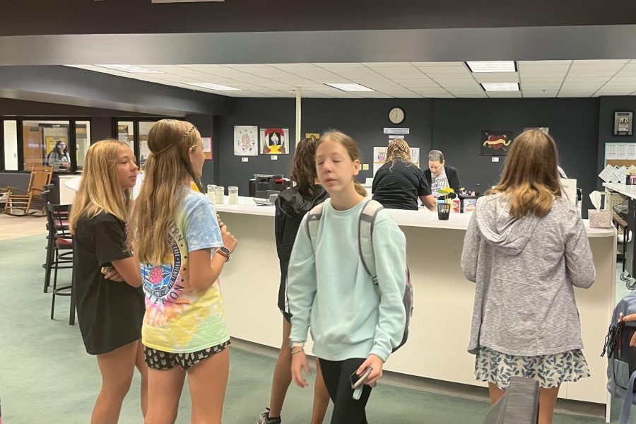 Students gather on a Friday morning to buy hot chocolate or coffee