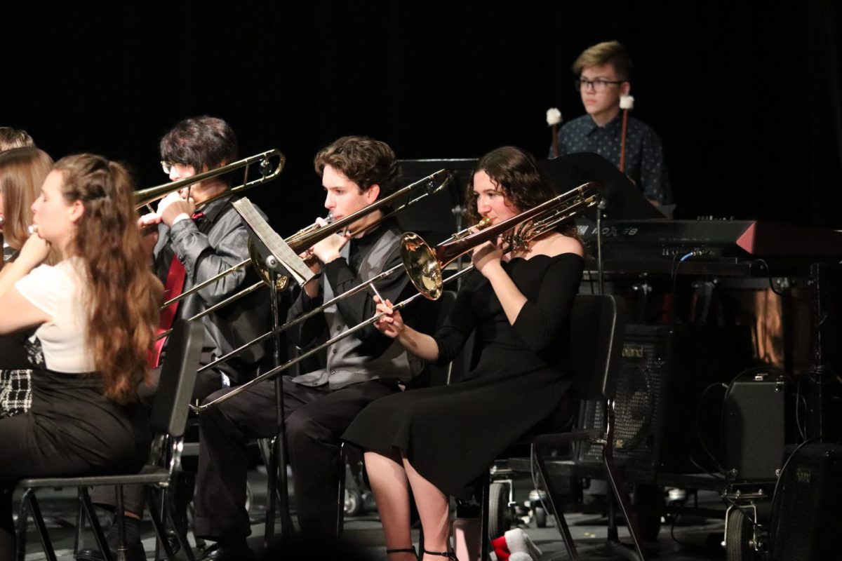 Band members participate in a concert. The FHN band will be going to Orlando over fall break. 