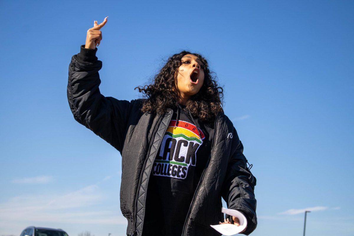 Senior Kyndall Bovinett discusses her experience as a POC in the Francis Howell school district during the Jan. 18 walkout.