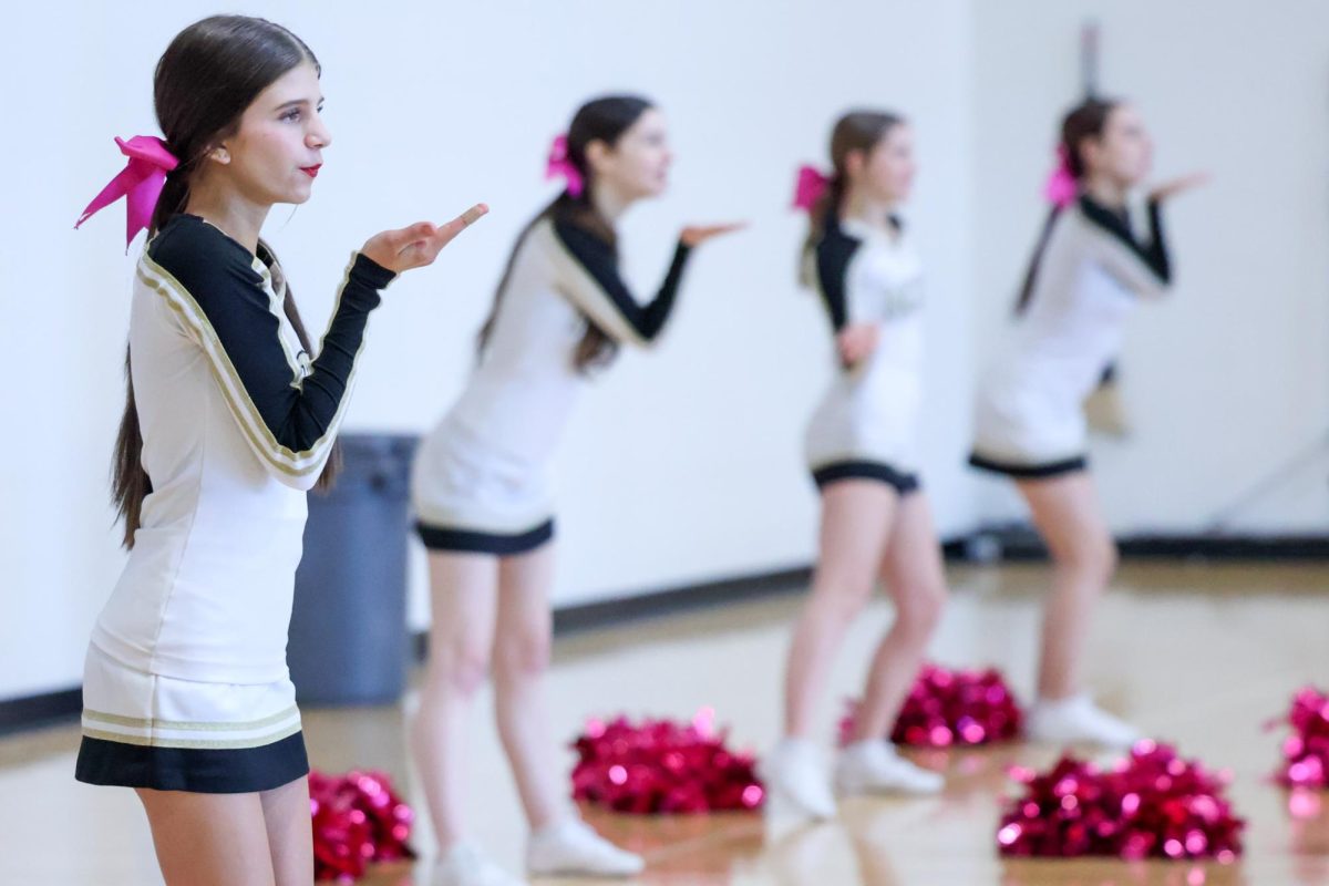 JV Cheer Preforms at a JV Girls Basketball Game [Photo Gallery]