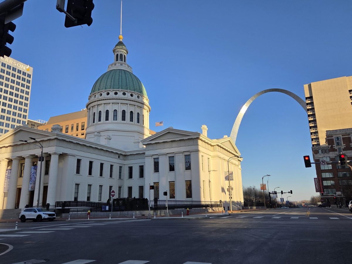 The Old Courthouse is located in downtown St. Louis alongside the Arch.  