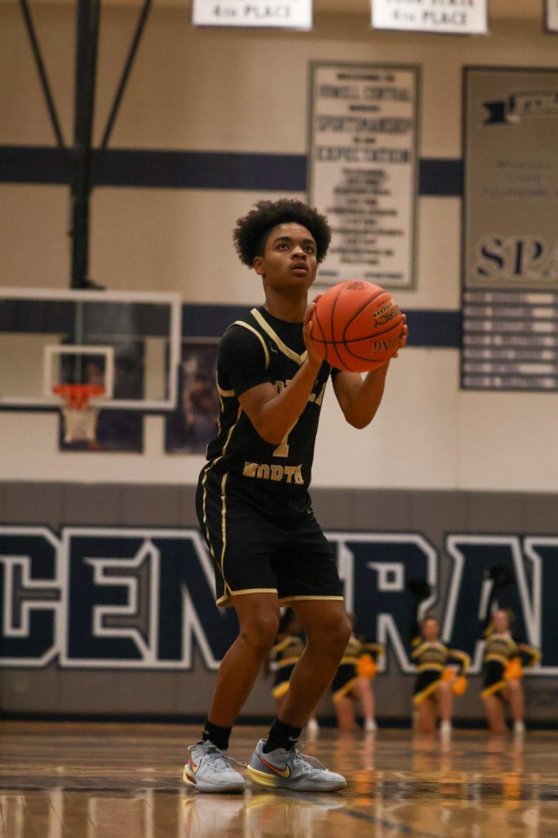 Isaac Butler shoots two free throws in the second quarter. During his free throws, Francis Howell North was down 10 points in the beginning of second half
