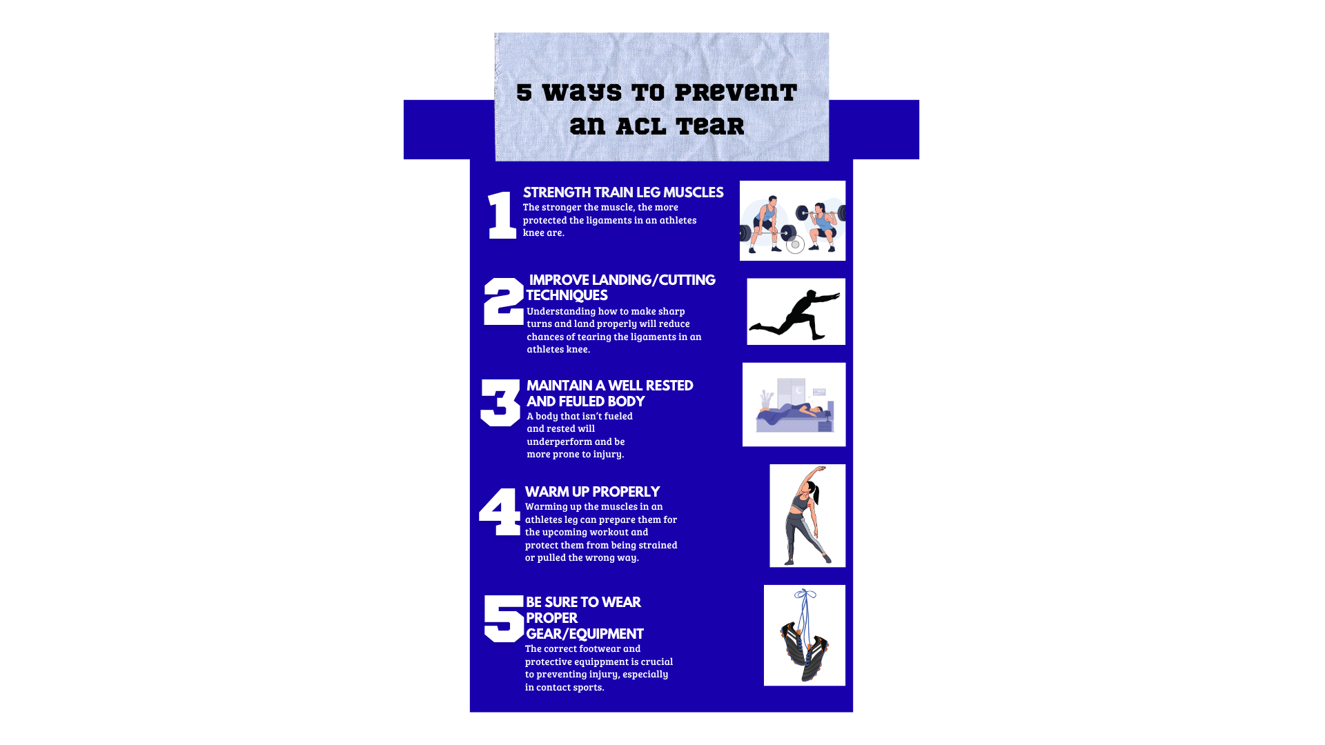 5 ways to prevent ACL tears graphic